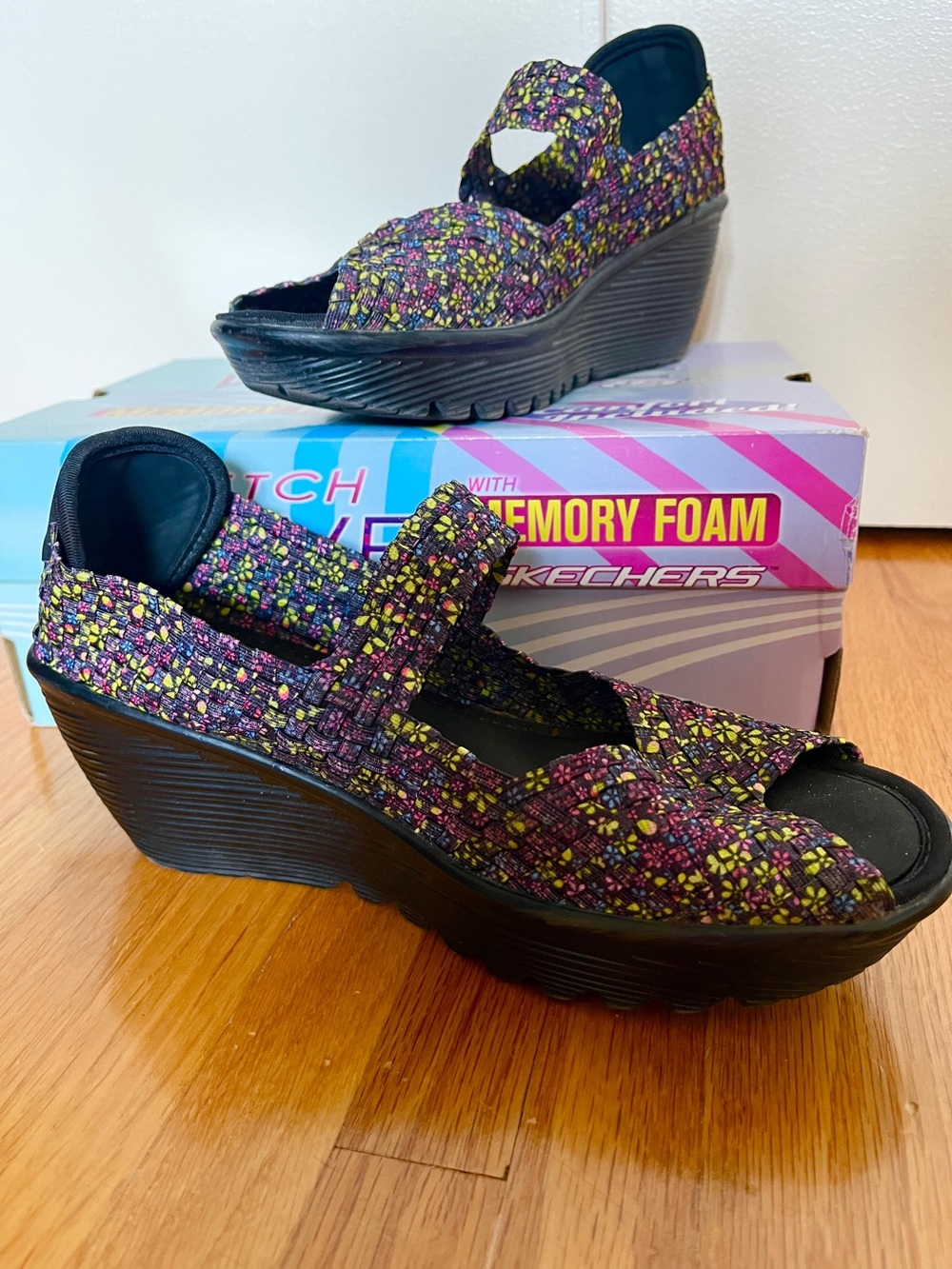 Skechers Women’s Floral Multi-Color Wedge Sandal